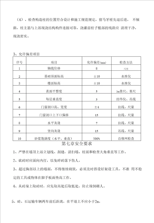 砌体工程施工方法及操作工