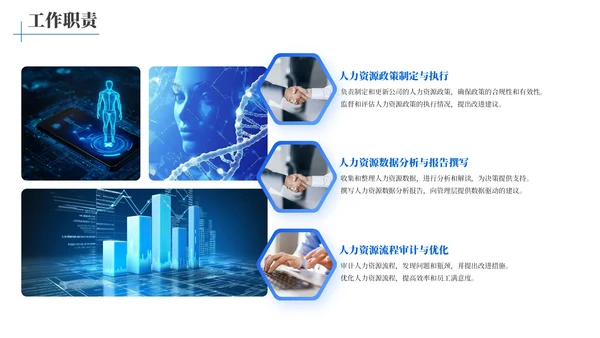 蓝色简约风人力资源审计专员工作总结