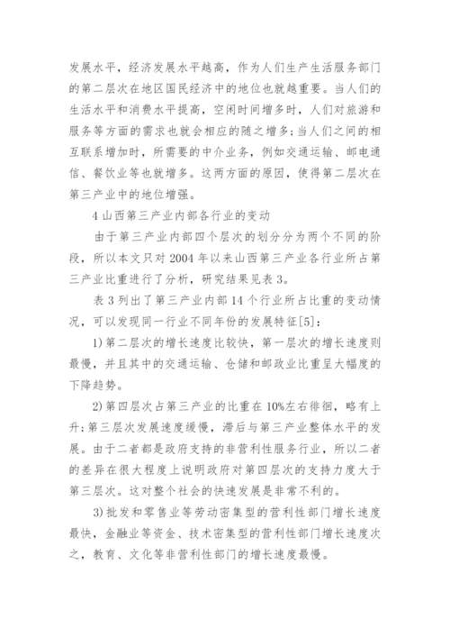 山西省第三产业内部结构升级趋势分析论文.docx