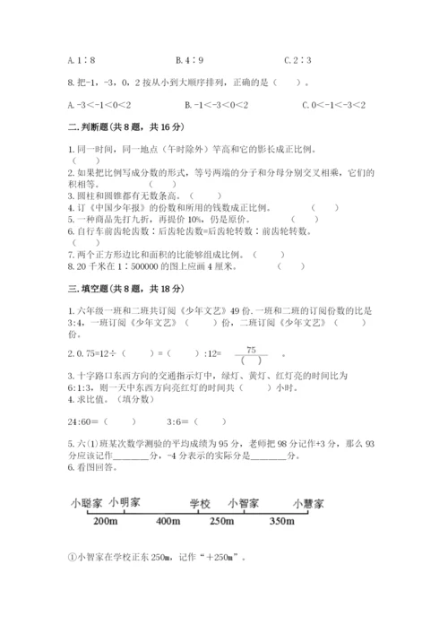 小学六年级下册数学期末卷带精品答案.docx