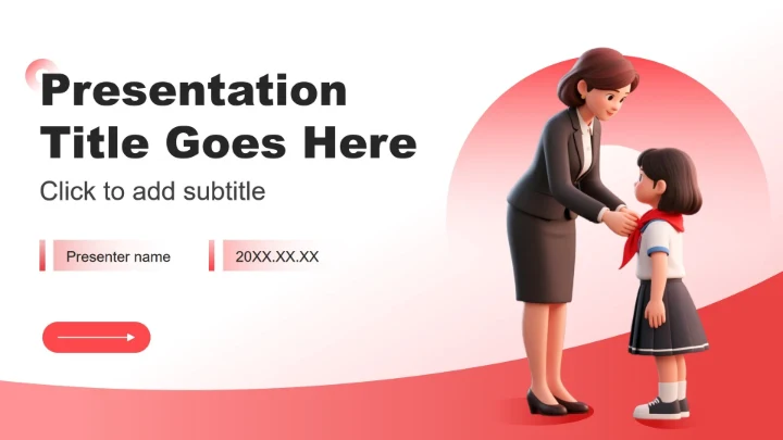 红色3D风少先队员竞选演讲自我介绍PPT主题模板