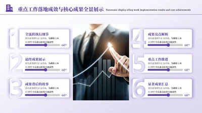 紫色简约风6项矩阵PPT单页