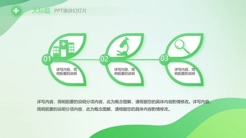 绿色清新医疗药店工作总结汇报PPT