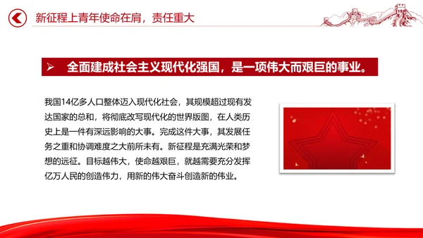 新征程青春使命党员干部教学党课通用PPT课件模板