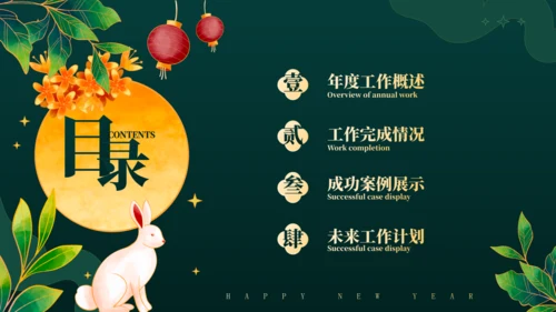 兔年春节年终总结汇报通用PPT模板