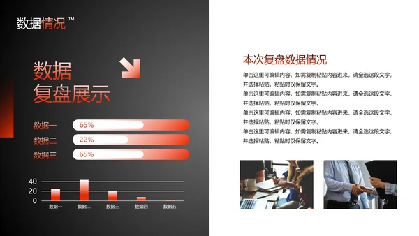 实景几何高级商务工作复盘总结报告PPT模板