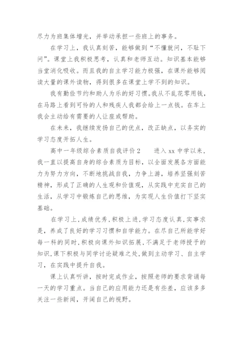 高中一年级综合素质自我评价.docx