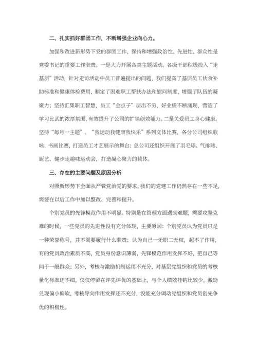 企业党支部述职报告word模板