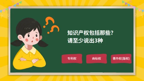 中学生知识产权科普通用PPT模板