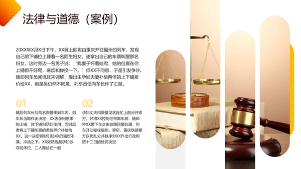 橙色简约职业道德与法律PPT模板宣传PPT动态PPT