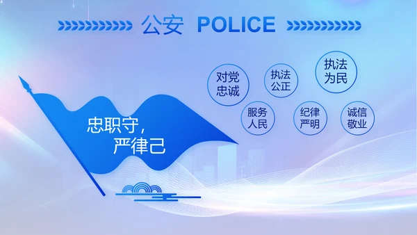 蓝色大气公安警察工作汇报动态PPT