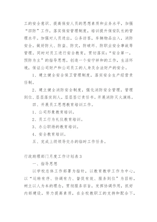 行政助理部门月度工作计划表1.docx