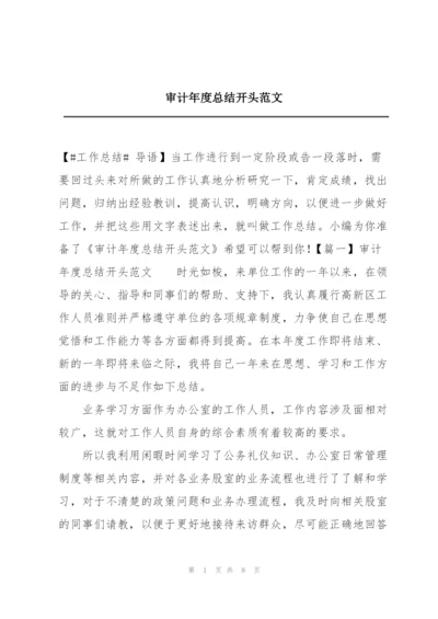 审计年度总结开头范文.docx