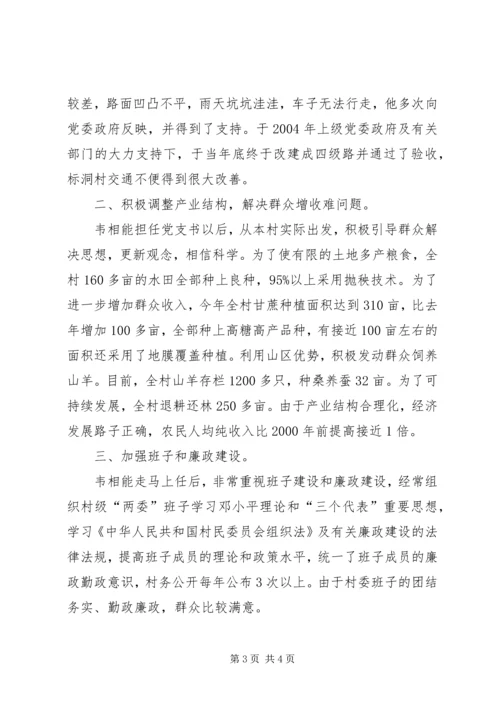 村党支部书记同志先进事迹.docx