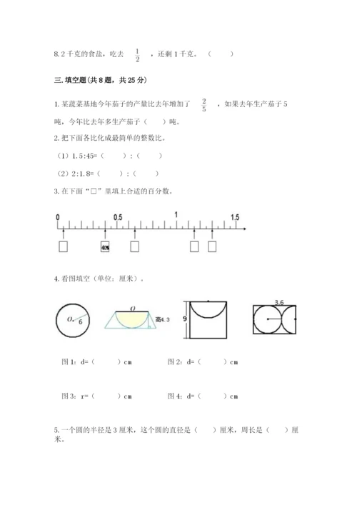小学数学六年级上册期末测试卷附完整答案（有一套）.docx