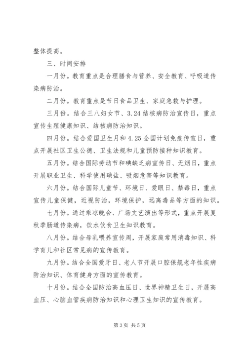 社区健康宣传的工作计划.docx