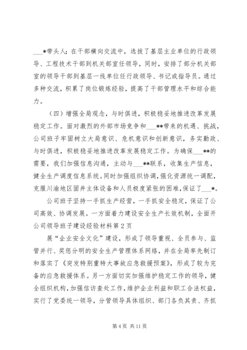 公司领导班子建设经验材料.docx