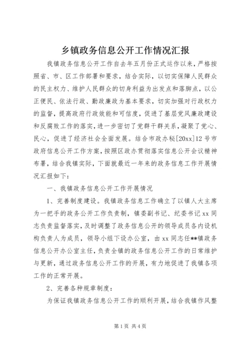 乡镇政务信息公开工作情况汇报.docx