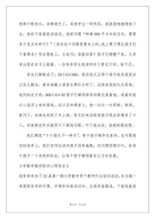 2022小学数学教师培训心得体会.docx