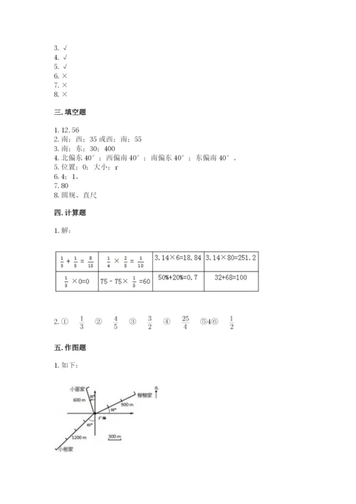 人教版数学六年级上册期末测试卷1套.docx