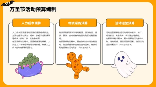 橙色插画风万圣节主题派对策划PPT模板