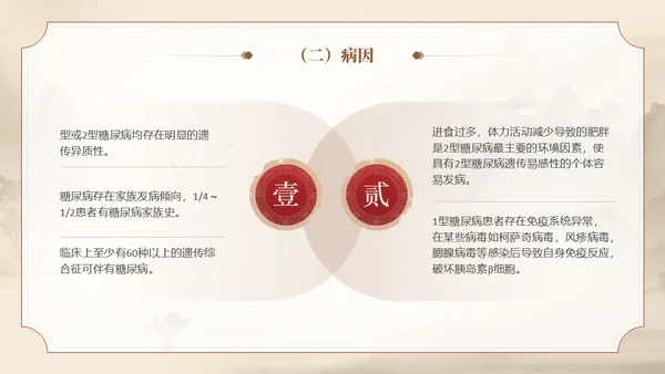 棕色水墨传统笔刷大气中医药糖尿病护理实拍操作培训PPT