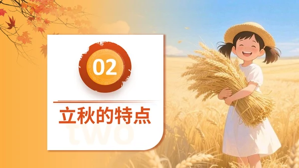 橙色插画风格立秋节气介绍PPT模板