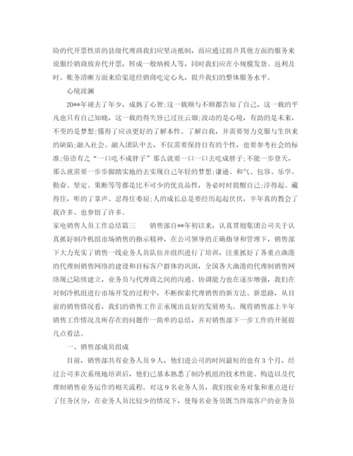 精编之家电销售人员工作总结精选范文.docx