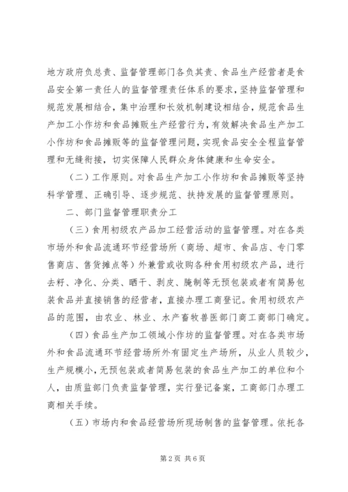 关于加强食品生产加工小作坊和食品摊贩等监督管理工作的意见.docx