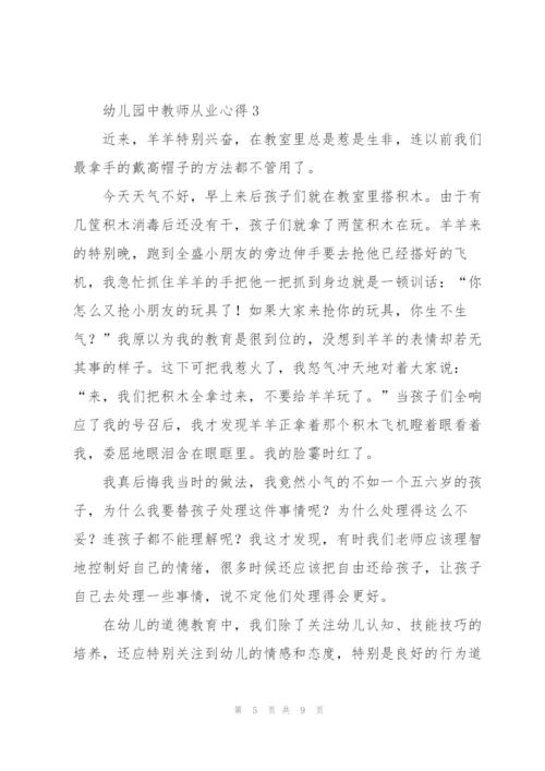 幼儿园中教师从业心得5篇.docx