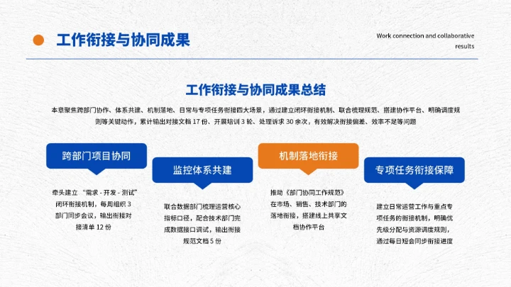 蓝橙简约工作总结汇报通用PPT模板