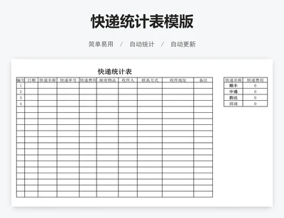 快递统计表模版