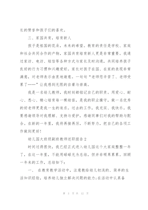 幼儿园大班级副班教师述职报告.docx