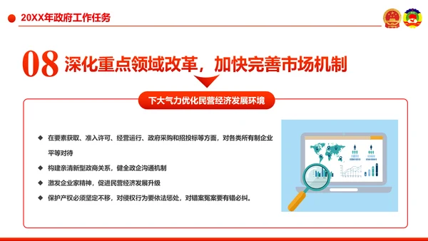 党政大气解读全国两会政府工作报告PPT模板