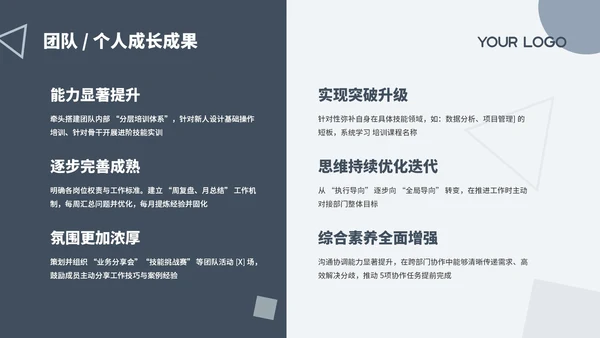 蓝色几何个人述职报告通用PPT模板
