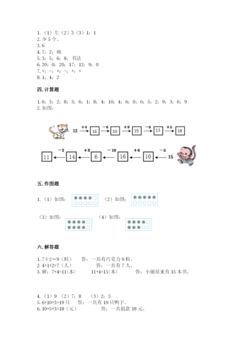小学数学试卷一年级上册数学期末测试卷精品【考点梳理】.docx