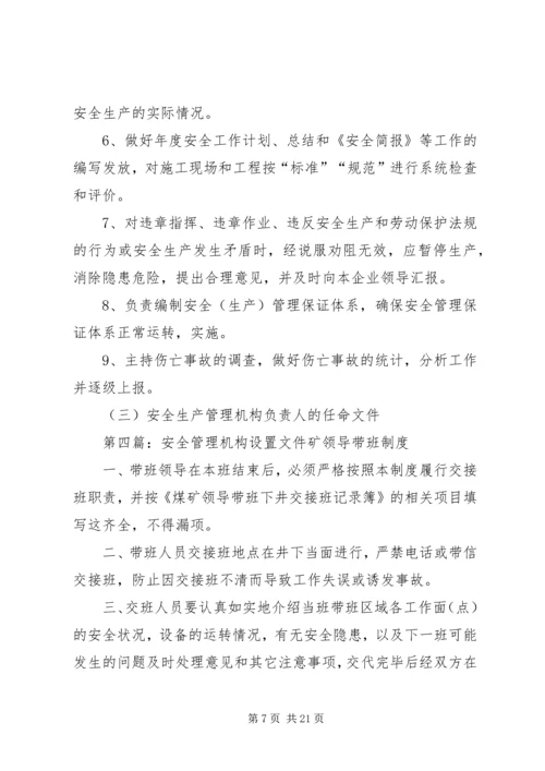 (一)企业设置安全生产管理机构的文件.docx