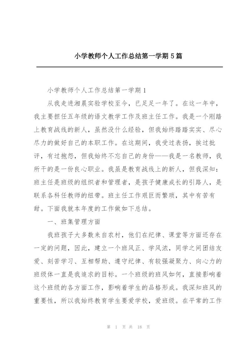 小学教师个人工作总结第一学期5篇.docx