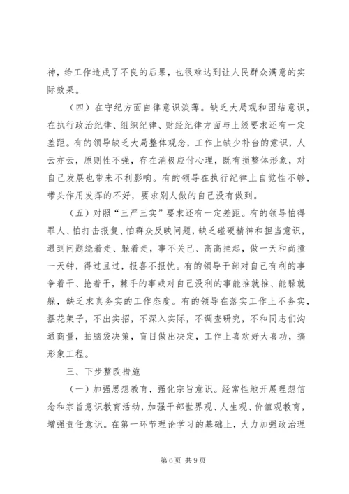 乡镇领导班子“不忘初心、牢记使命”主题教育活动检视剖析情况报告.docx