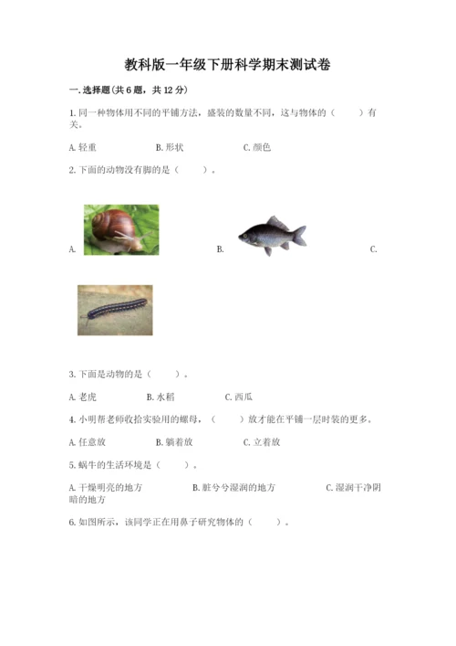 教科版一年级下册科学期末测试卷及参考答案【综合卷】.docx