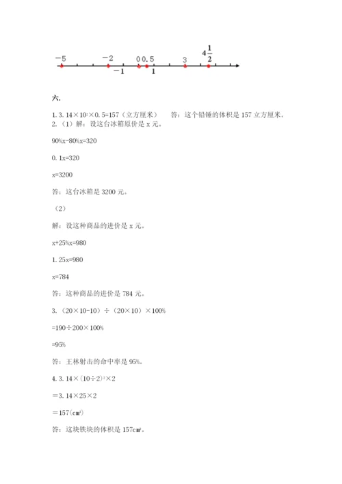 人教版数学小升初模拟试卷精品【易错题】.docx
