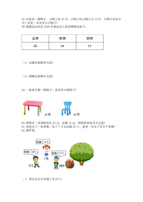 二年级上册数学应用题100道附答案（能力提升）.docx