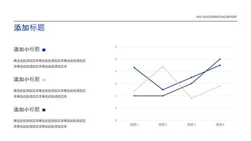 蓝灰色简约年中述职PPT模板
