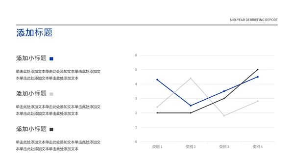 蓝灰色简约年中述职PPT模板