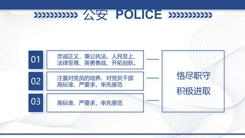 蓝色大气公安派出所工作汇报PPT动态模板