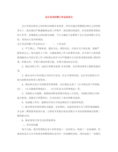 精编之会计员试用期工作总结范文.docx