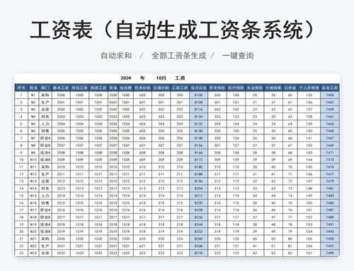 工资表（自动生成工资条系统）