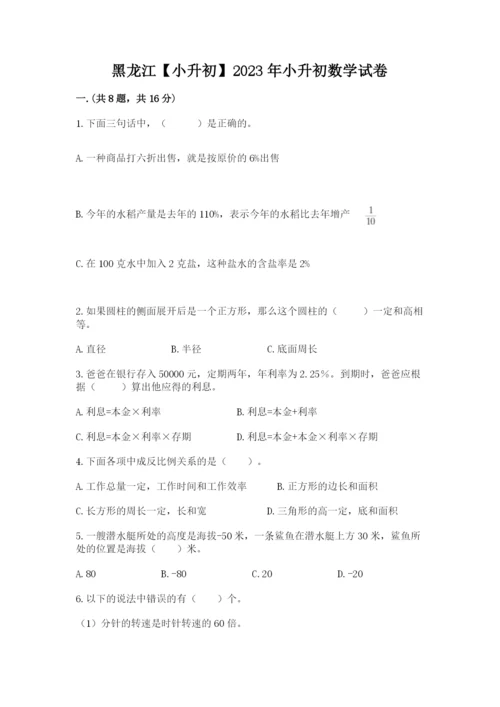 黑龙江【小升初】2023年小升初数学试卷【含答案】.docx
