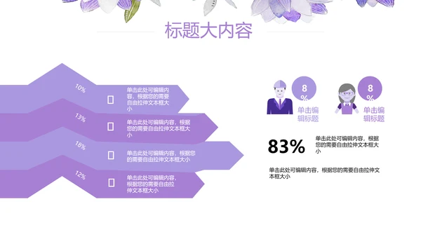 紫色水彩风三八妇女节班会动态ppt模板D源文件