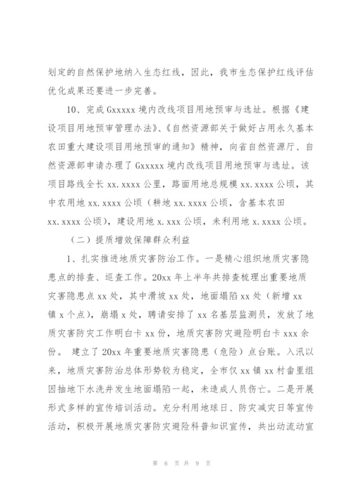 市自然资源局2022上半年关于工作开展情况和下半年工作规划.docx